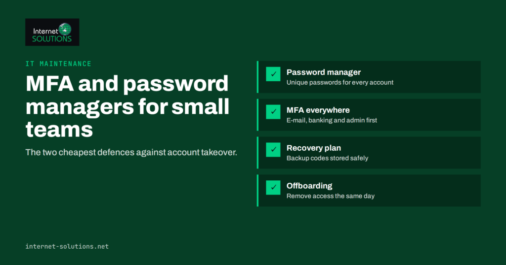 Multi-Factor Authentication and Password Managers for Small Teams