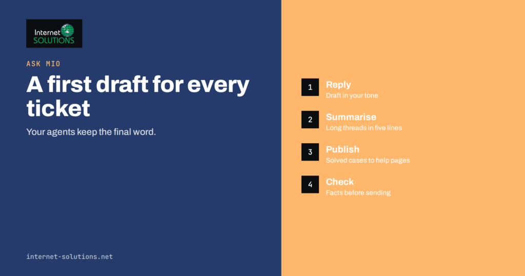 Ask Mio for Customer Support Teams: Replies, Summaries, Help Articles