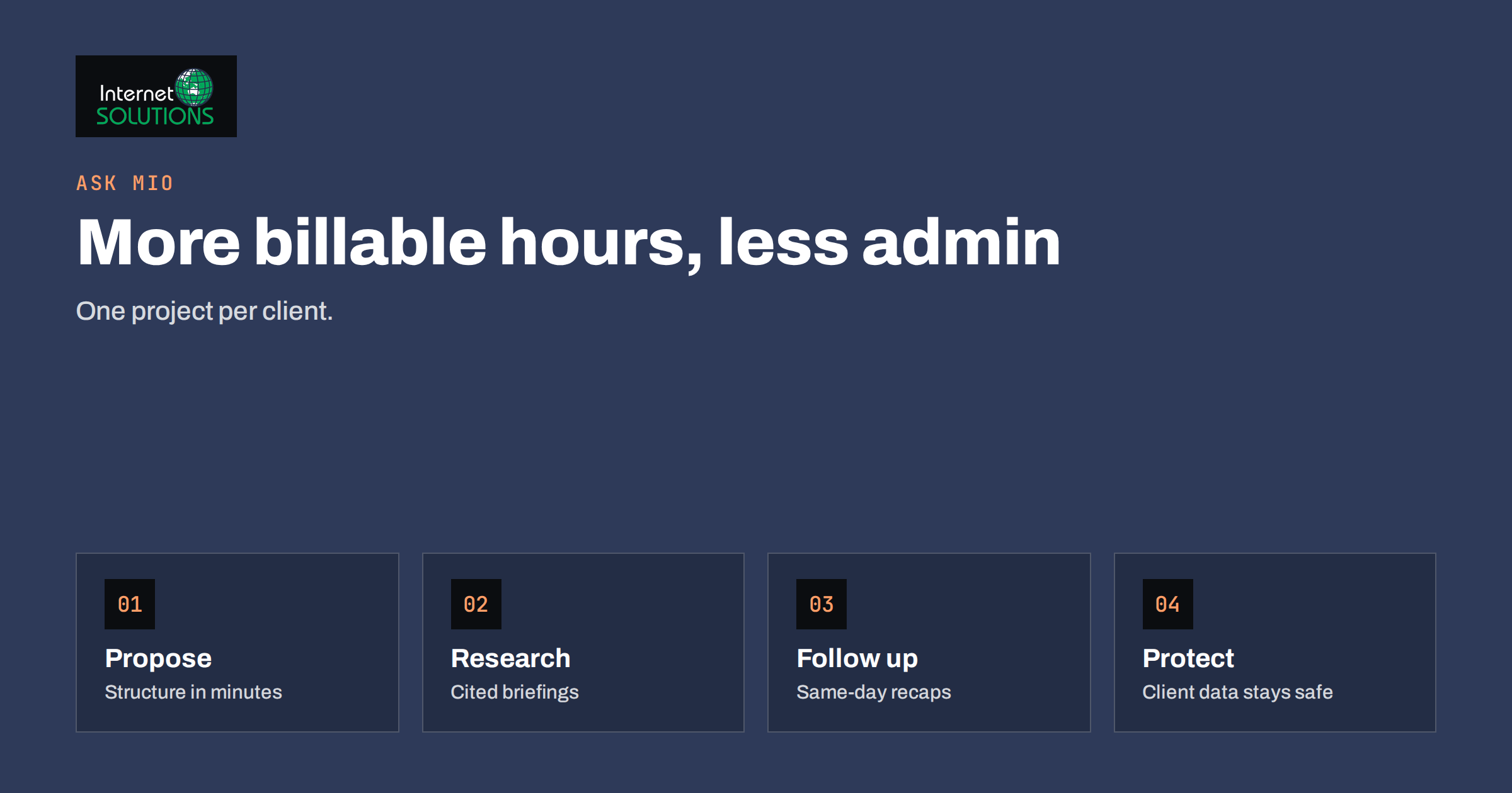 Ask Mio for Freelancers and Consultants: Proposals, Research and Admin