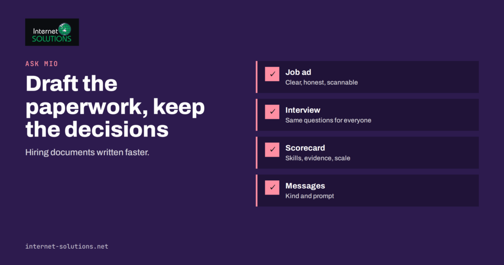 Ask Mio for HR and Recruiting: Job Ads, Interviews and Feedback