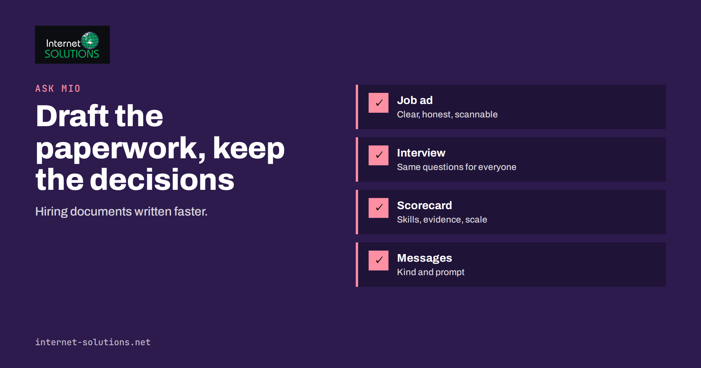Ask Mio for HR and Recruiting: Job Ads, Interviews and Feedback