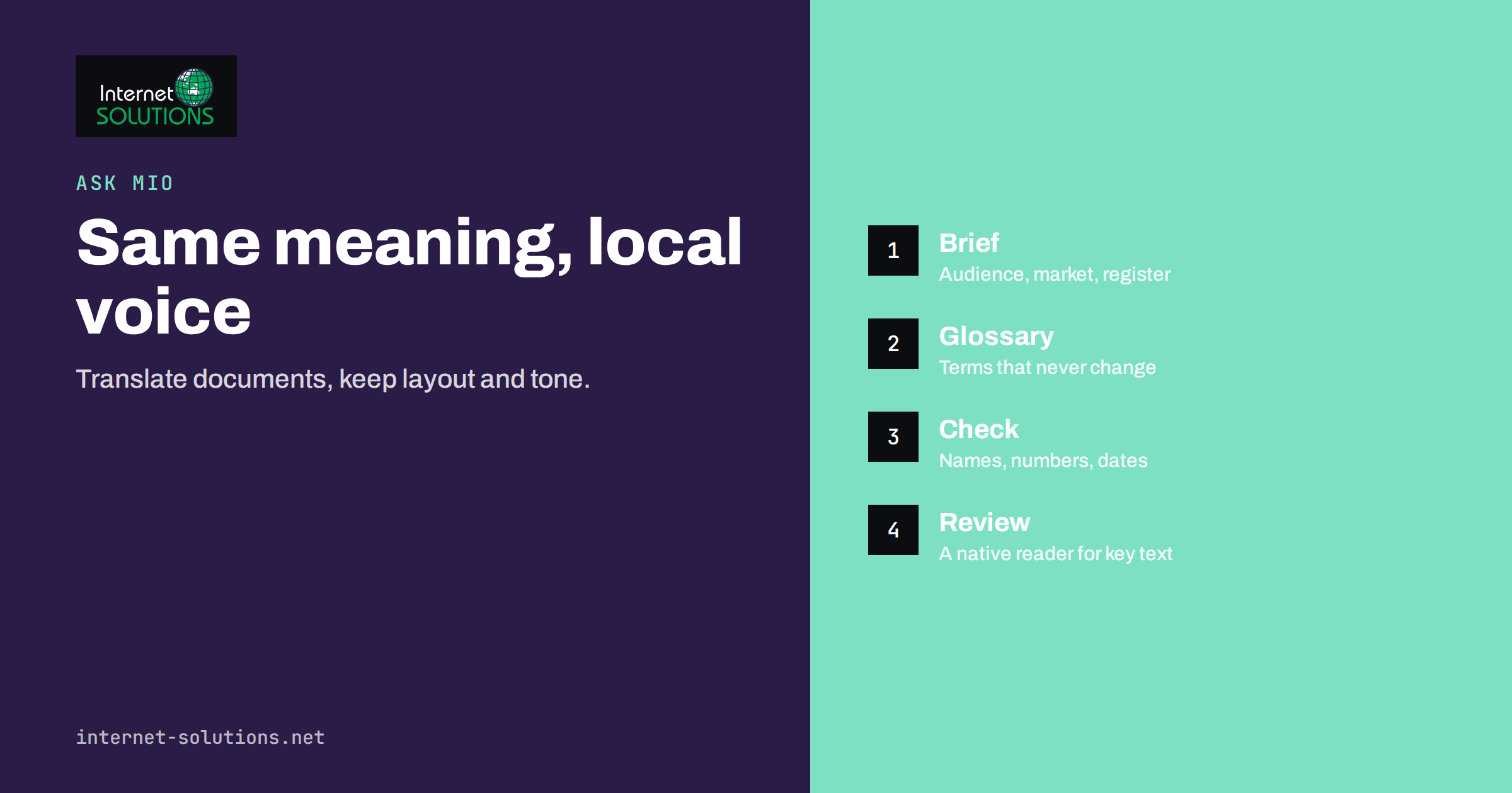Ask Mio for Translation and Localization: Tone and Formatting