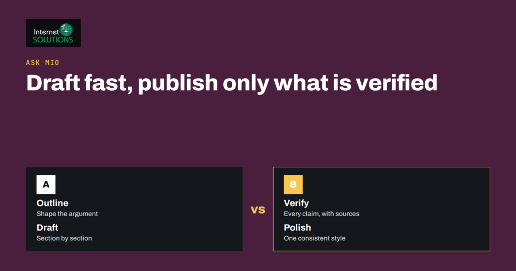 Ask Mio for Writers and Editors: Drafts, Fact-Checks and Style