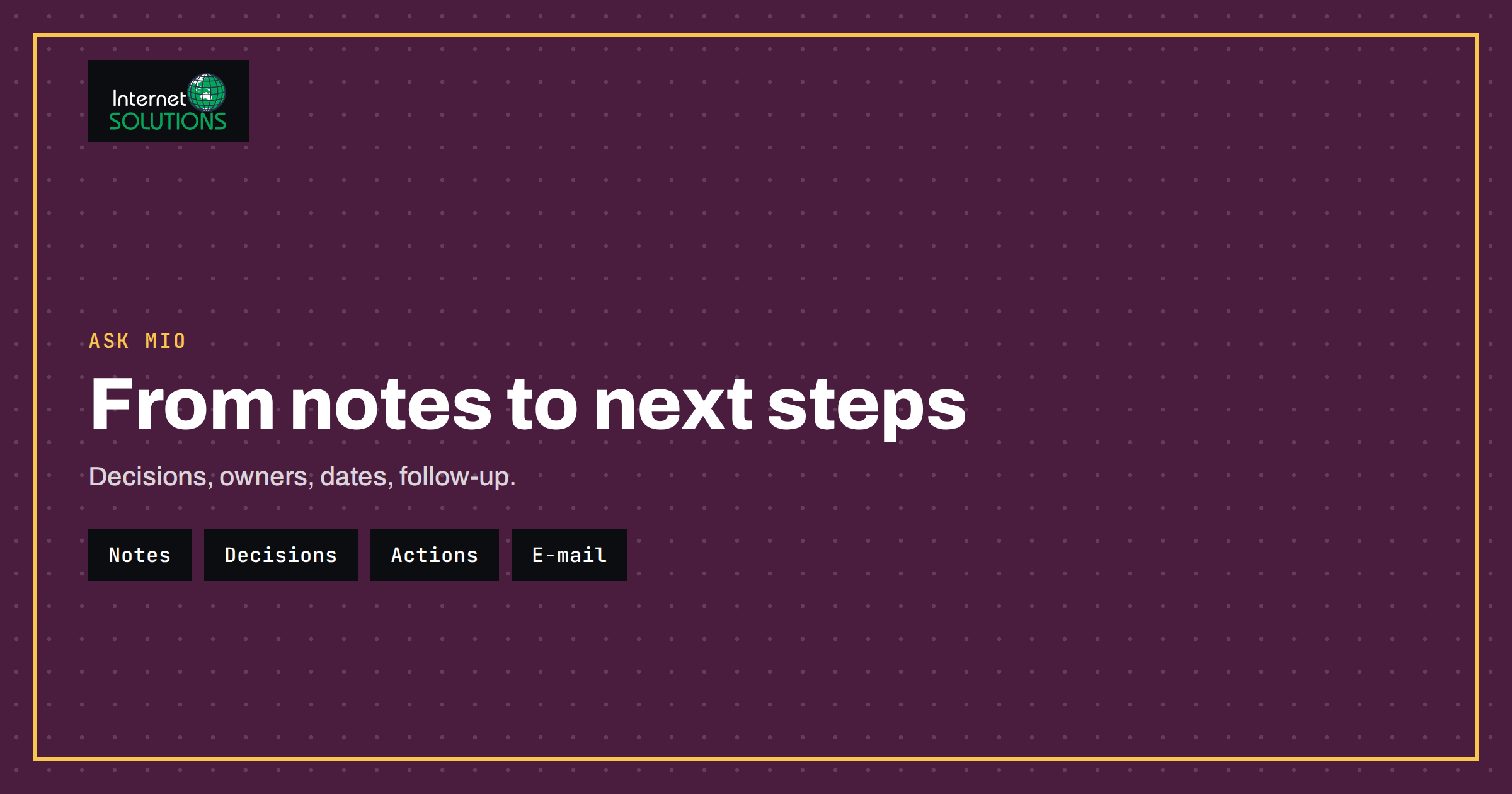 Ask Mio Meeting Notes to Summary: Decisions, Tasks, Follow-Ups