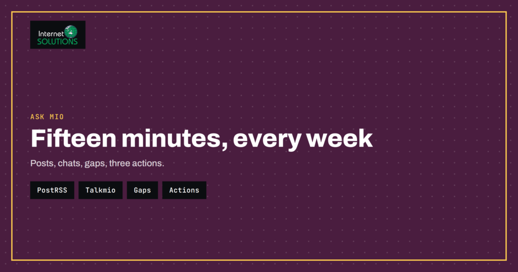 Asking Ask Mio About Your PostRSS and Talkmio Data: A Weekly Review