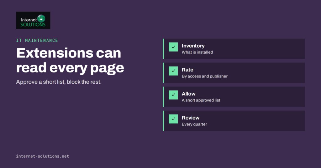Browser Extensions in Business: Risks, Allowlists and Clean-Up