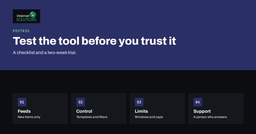 Choosing an Auto-Posting Tool: Features, Limits and Support Checklist
