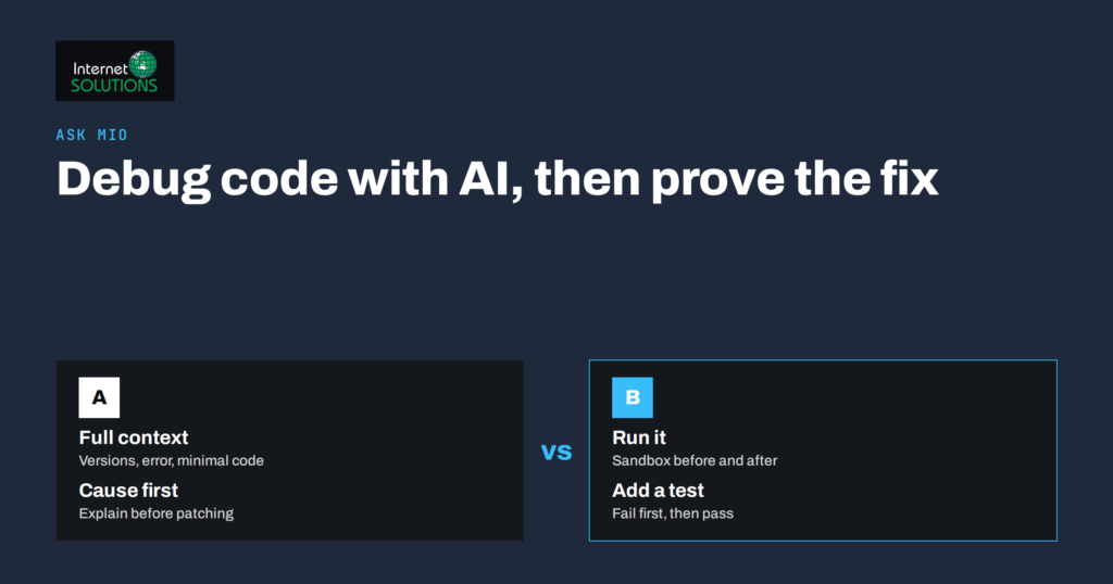 Debug Code With AI: Using Ask Mio Code Mode From Error to Fix