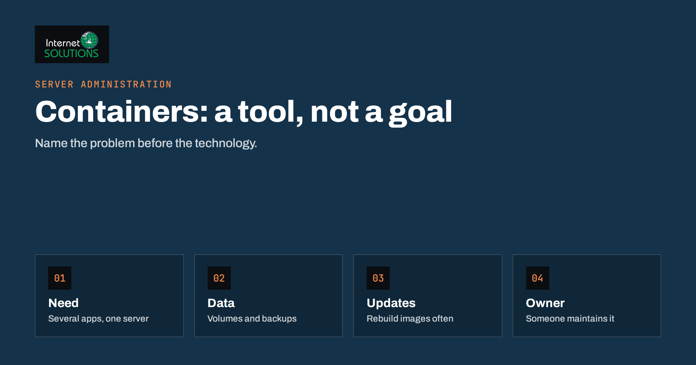 Docker for Small Business Websites: When Containers Help and When Not