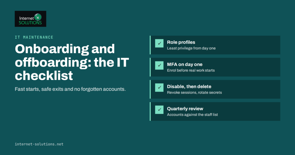 Employee Onboarding and Offboarding: An IT Checklist for Small Teams