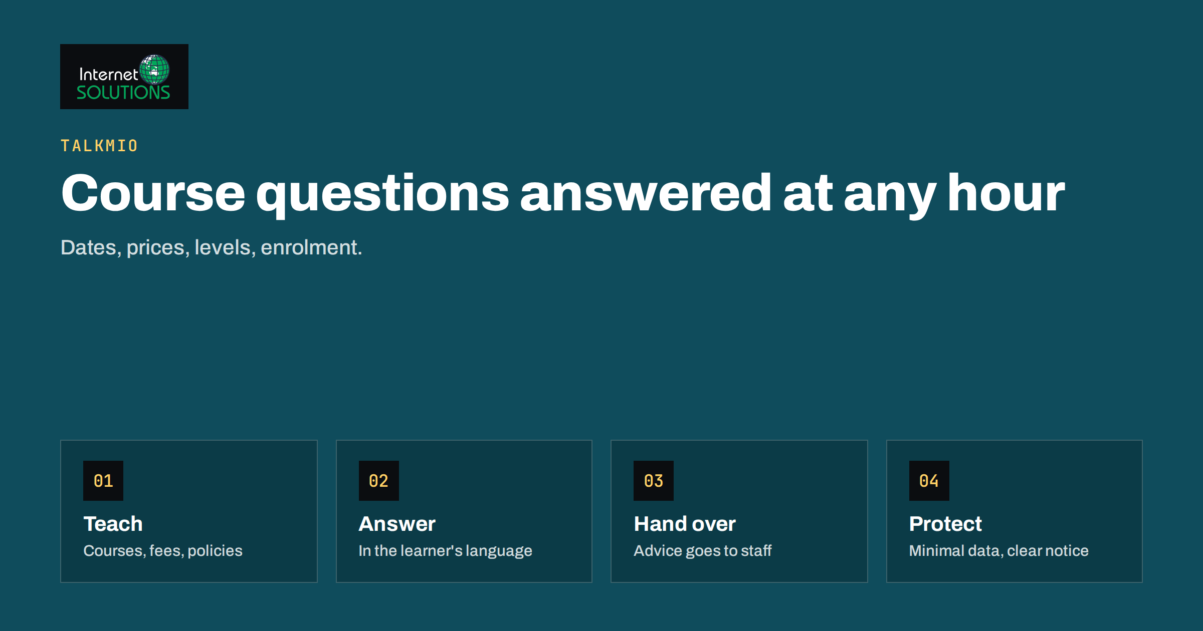 Live Chat for Training Providers, Schools and Courses With Talkmio