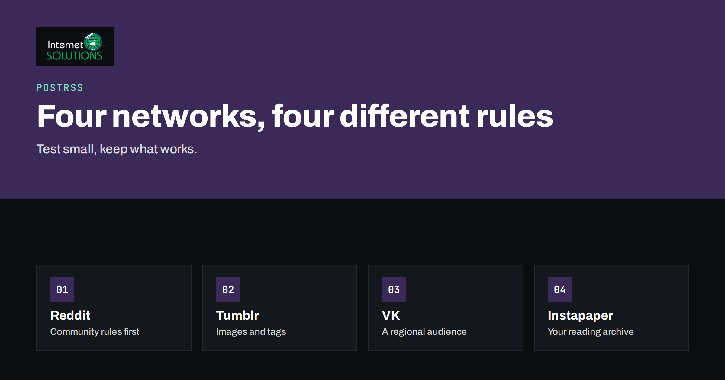 PostRSS for Reddit, Tumblr, VK and Instapaper: Beyond the Big Networks