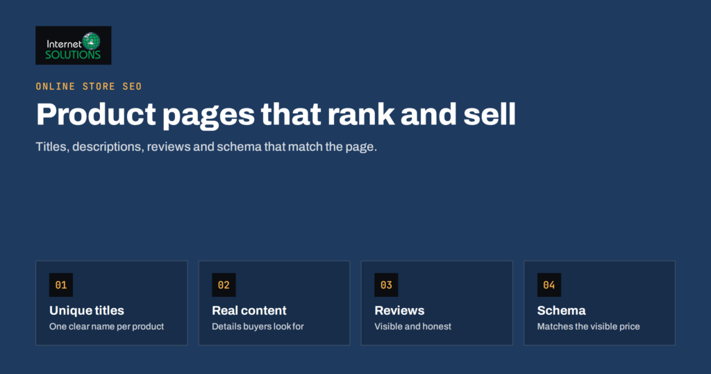 Product Page SEO for Online Stores: Titles, Reviews and Schema