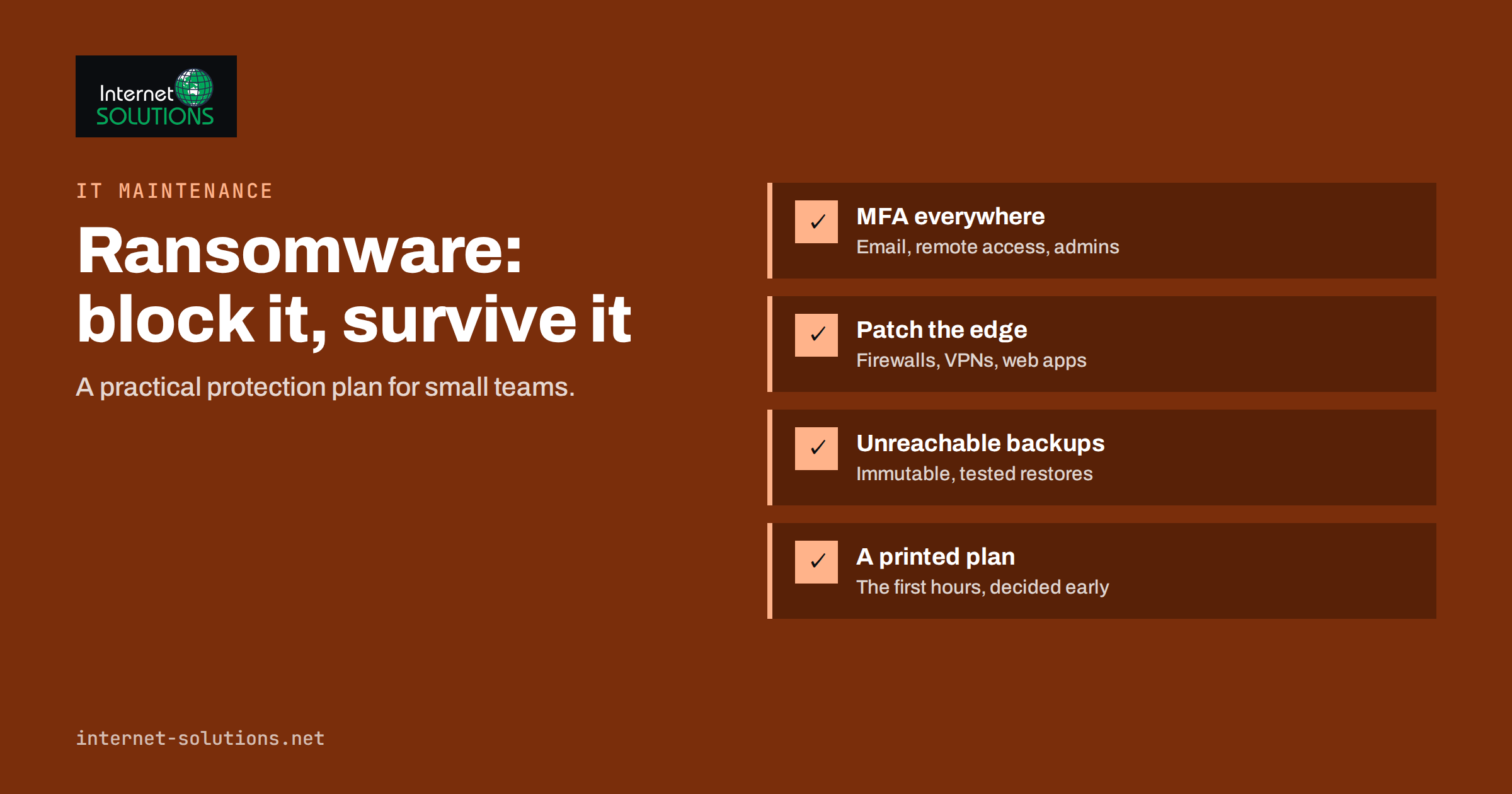 Ransomware Protection for Small Businesses: A Practical Plan