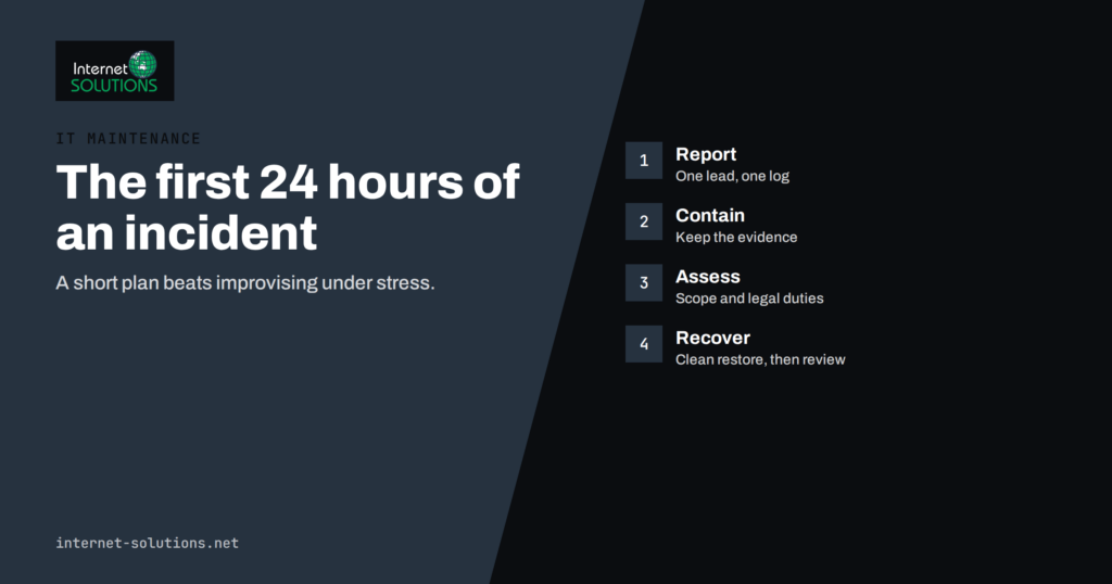 Security Incident Response Plan for Small Businesses: First 24 Hours