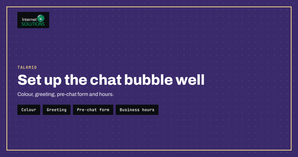 Talkmio Widget Setup: Colors, Greeting, Pre-Chat Form, Business Hours